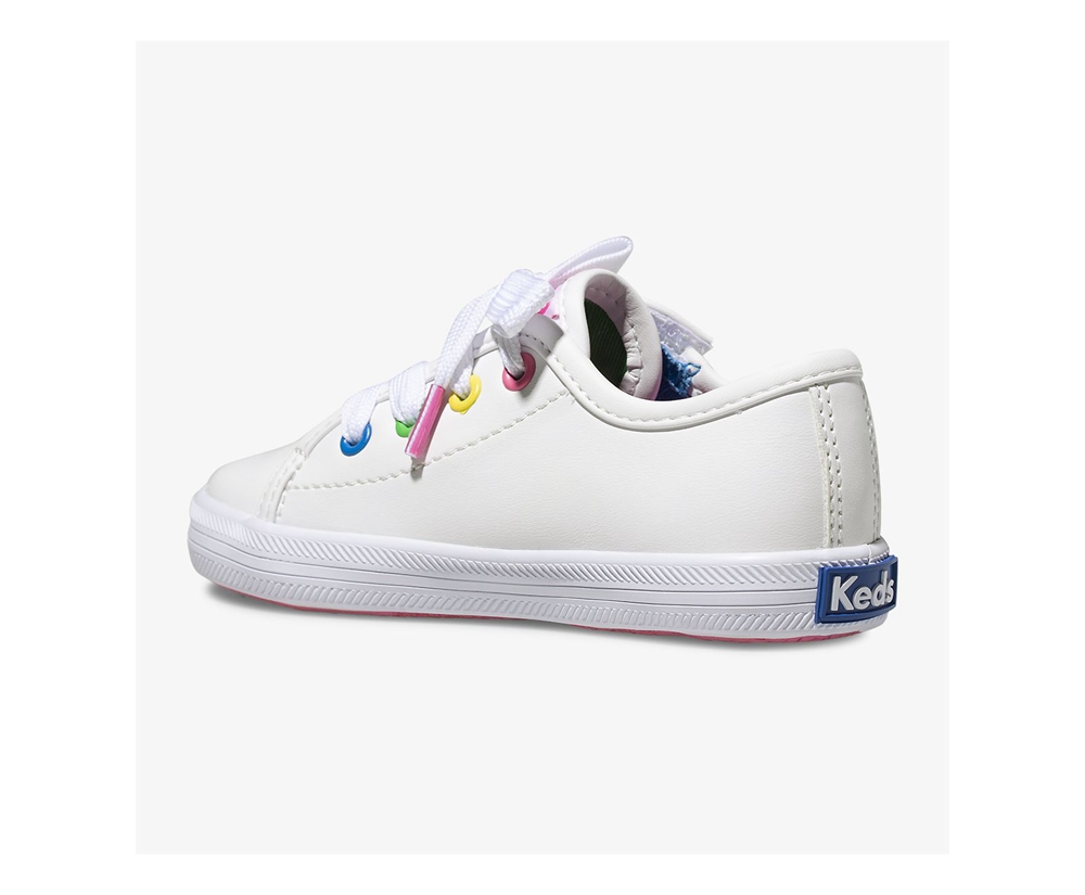 Keds Sneakers White - Kickstart Multi-color Eyelets Jr. - Kids ITWUQN-309